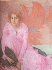 Edmond Francois Aman-Jean Dame en Rose painting